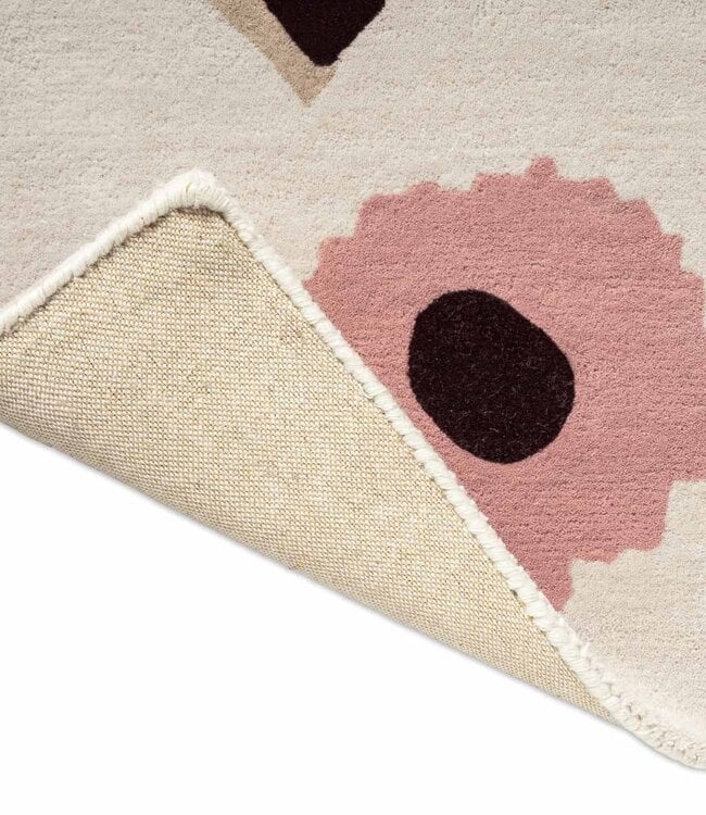 Marimekko Wollen Kleed Unikko Beige-Pink
