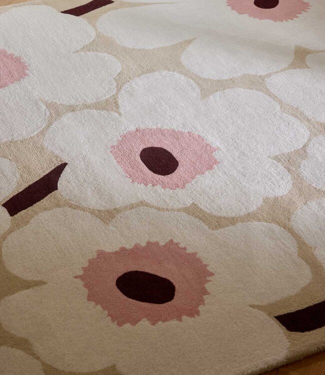 Marimekko Wollen Kleed Unikko Beige-Pink