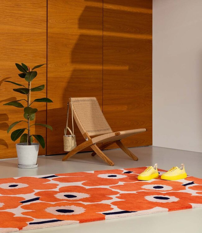 Marimekko Wollen Kleed Unikko Oranje