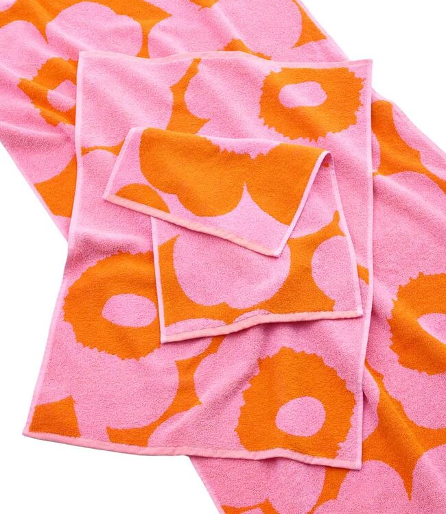 Marimekko Gastendoekje Unikko | 30 x 50cm | Oranje Roze