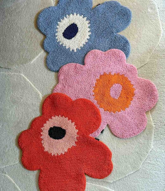 Marimekko Bathroom Carpet Unikko Pink & Orange