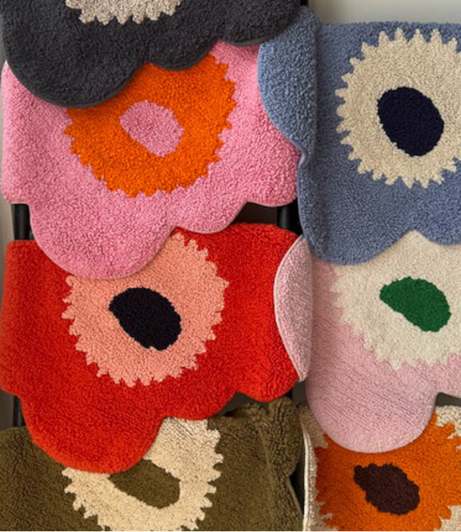 Marimekko Bathroom Carpet Unikko Pink & Orange