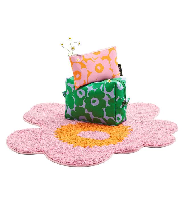Marimekko Bathroom Carpet Unikko Pink & Orange