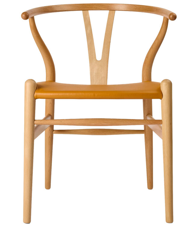 Carl Hansen & Søn CH24P Wishbone Chair met leren zitting