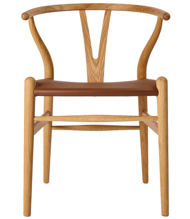 Carl Hansen & Søn CH24P Wishbone Chair met leren zitting