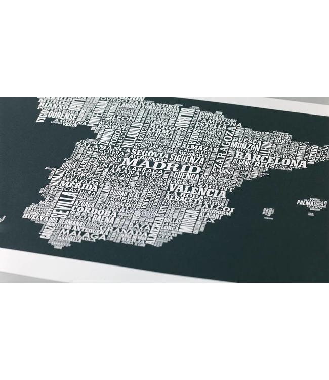 Type map Spanje Donker grijs