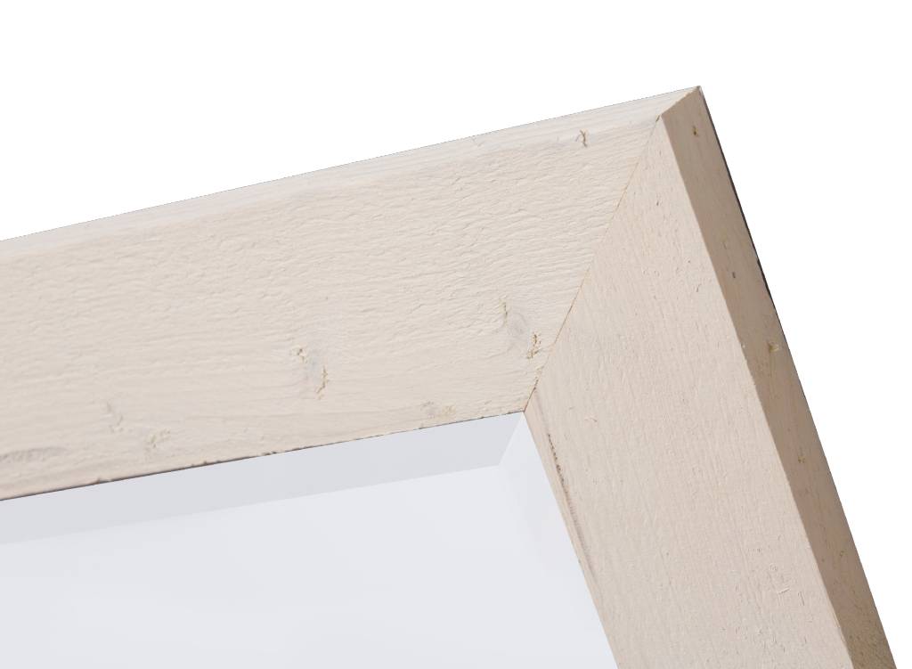 Wood - Spiegel mit weißem Gerüstholzrahmen (geschliffen)