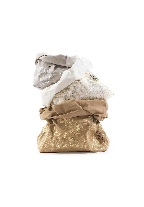 Paper Bag Modern Print White / Gold