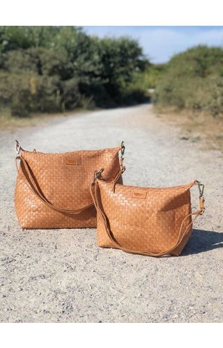 UASHMAMA® Gemma Bag Weaved Camel 