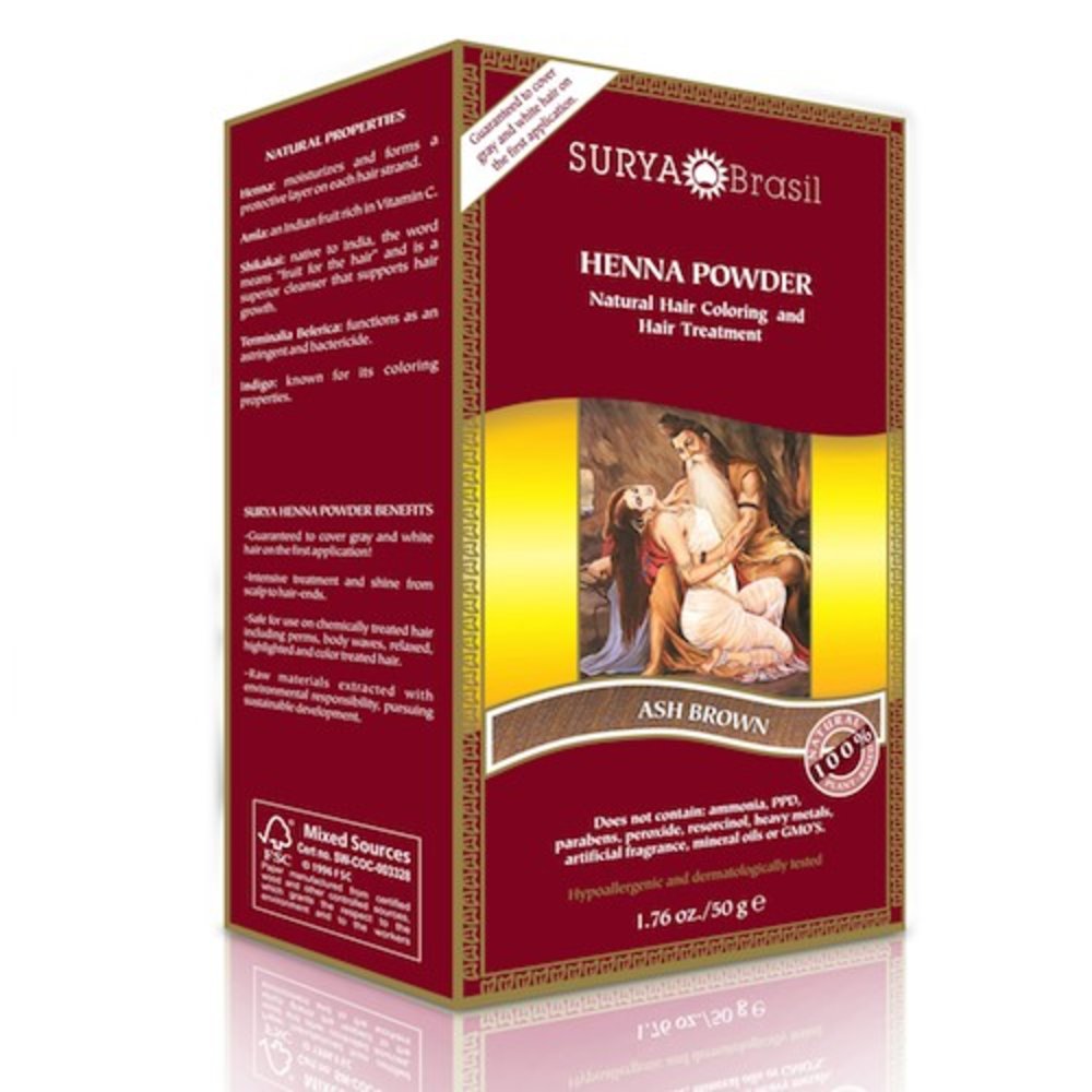 Surya Brasil Henna Powder Ash Brown natural hair colour De Groene