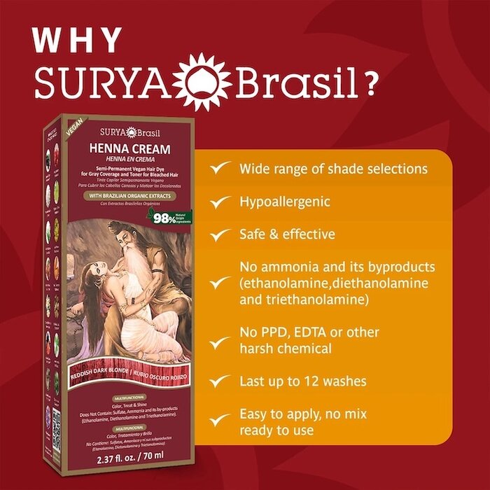 Surya Brasil Henna Cremefarben Rötliches Dunkelblond