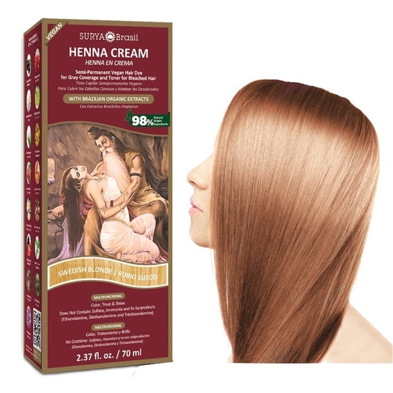 Surya Brasil Henna Cream Swedish Blonde | natural hair colour - De