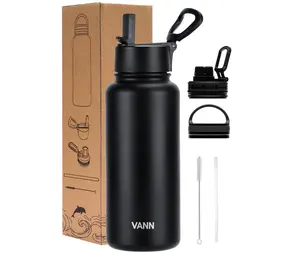 VANN Bottles Ultimate Stainless Steel Drinking Bottle Black 1 Liter VANN Bottles Ultimate Stainless Steel Drinking Bottle Black 1 Liter