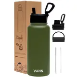 VANN Bottles Ultimate RVS Drinkfles Groen 1 Liter VANN Bottles Ultimate RVS Drinkfles Groen 1 Liter
