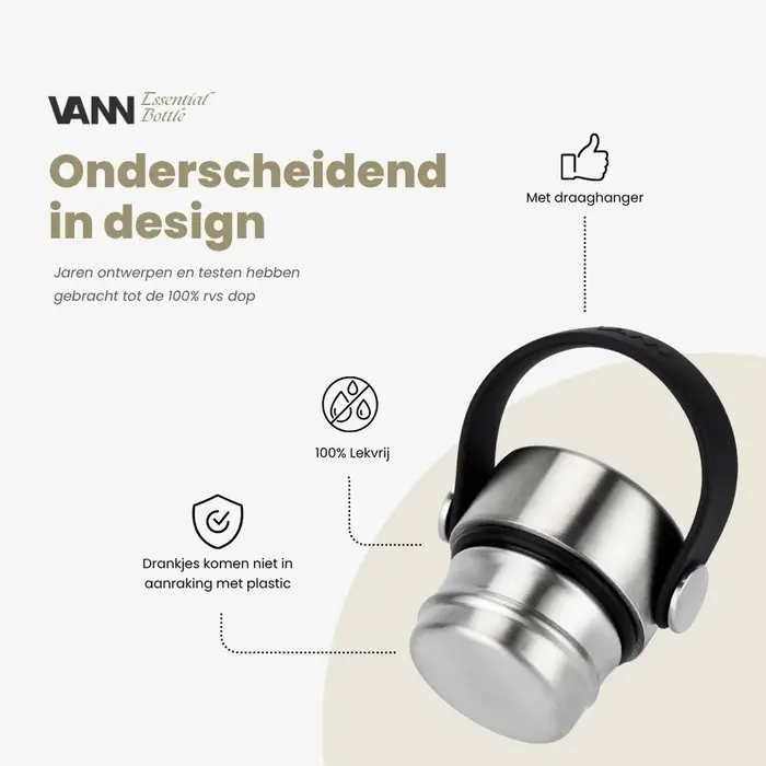 VANN Stainless Steel Essential Bottle Off White 600 ML VANN Stainless Steel Essential Bottle Off White 600 ML