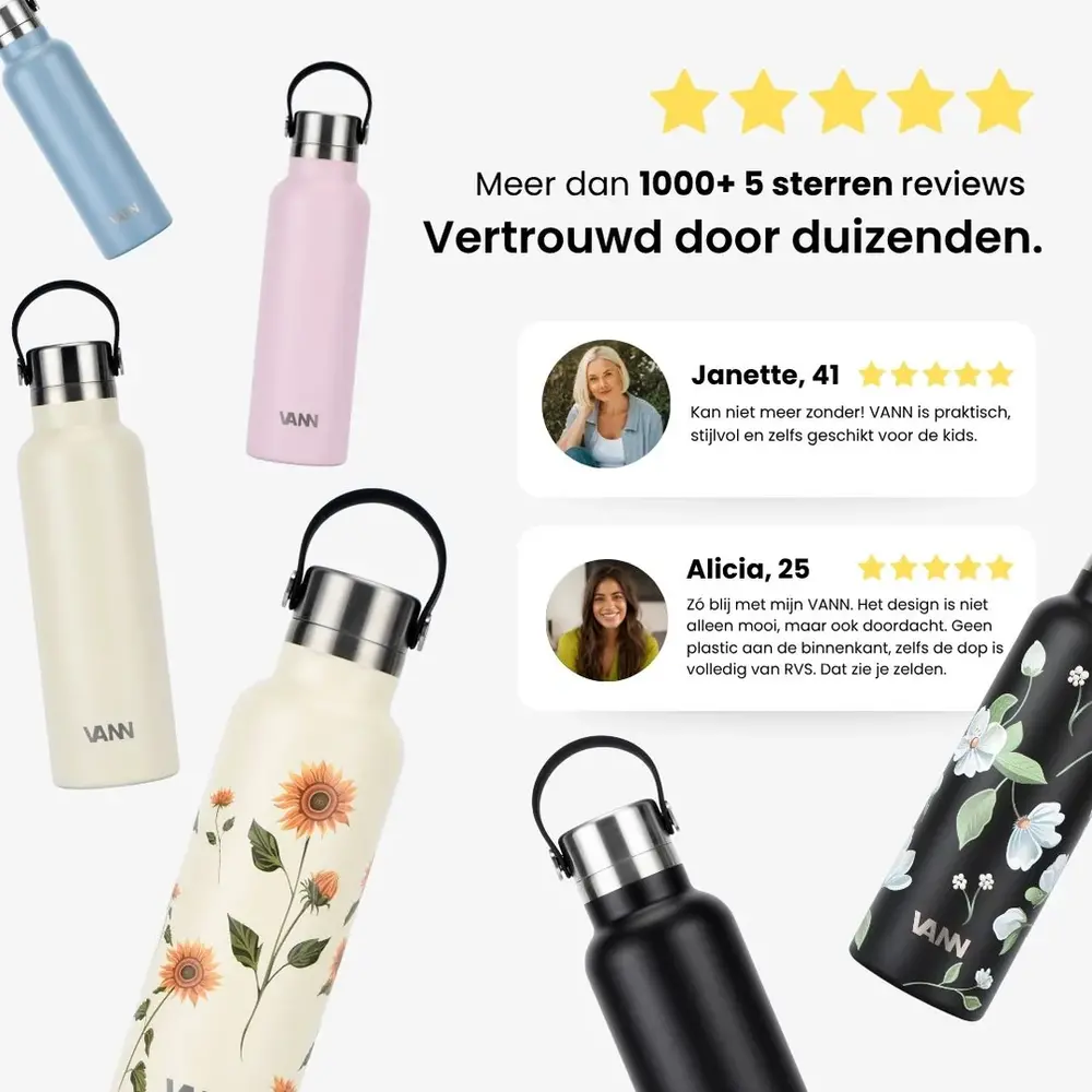 VANN Stainless Steel Essential Bottle Soft Pink 600 ML VANN Stainless Steel Essential Bottle Soft Pink 600 ML