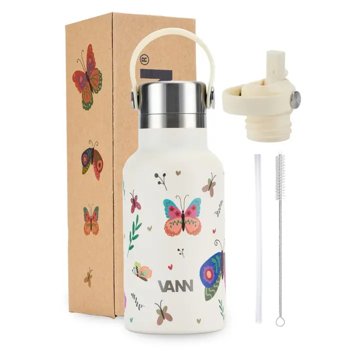 VANN 3-Wandige RVS Kinderdrinkfles 2.0 Butterfly 350 ML VANN 3-Wandige RVS Kinderdrinkfles 2.0 Butterfly 350 ML