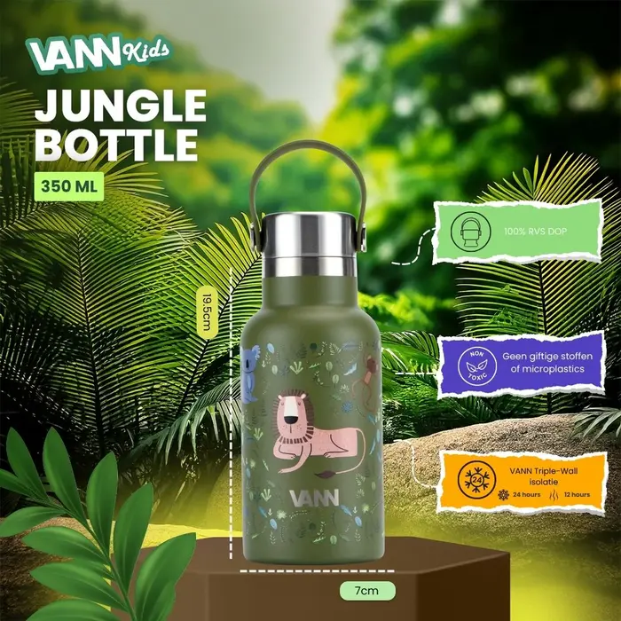 VANN 3-Wand Edelstahl Kindertrinkflasche 2.0 Jungle 350 ML VANN 3-Wand Edelstahl Kindertrinkflasche 2.0 Jungle 350 ML