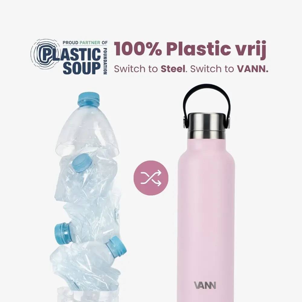 VANN Edelstahl Essential Flasche Soft Pink 600 ML VANN Edelstahl Essential Flasche Soft Pink 600 ML