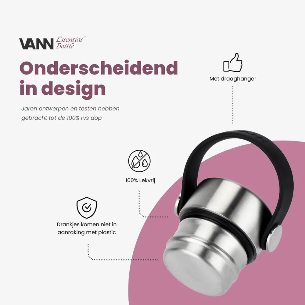 VANN RVS Essential Bottle Soft Pink 600 ML VANN RVS Essential Bottle Soft Pink 600 ML
