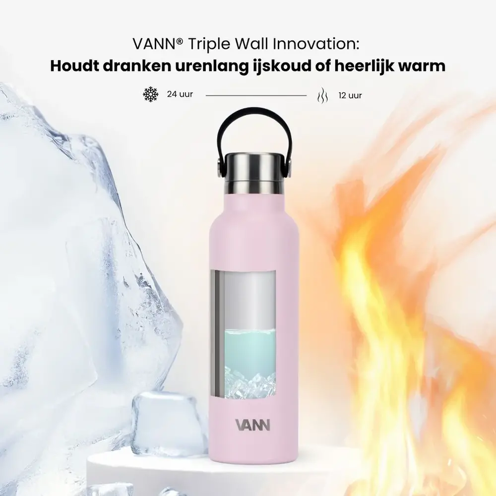 VANN RVS Essential Bottle Soft Pink 600 ML VANN RVS Essential Bottle Soft Pink 600 ML
