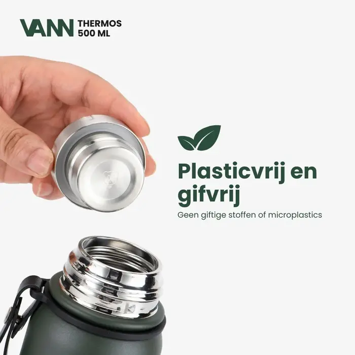 VANN Edelstahl-Thermoskanne  Dark Green 500 ML