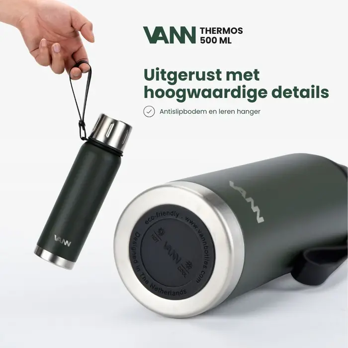 VANN Stainless Steel Thermos  Dark Green 500 ML