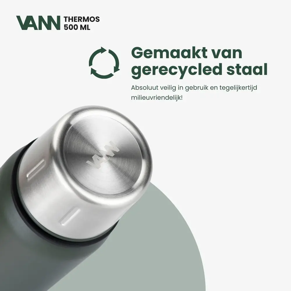 VANN Stainless Steel Thermos  Dark Green 500 ML