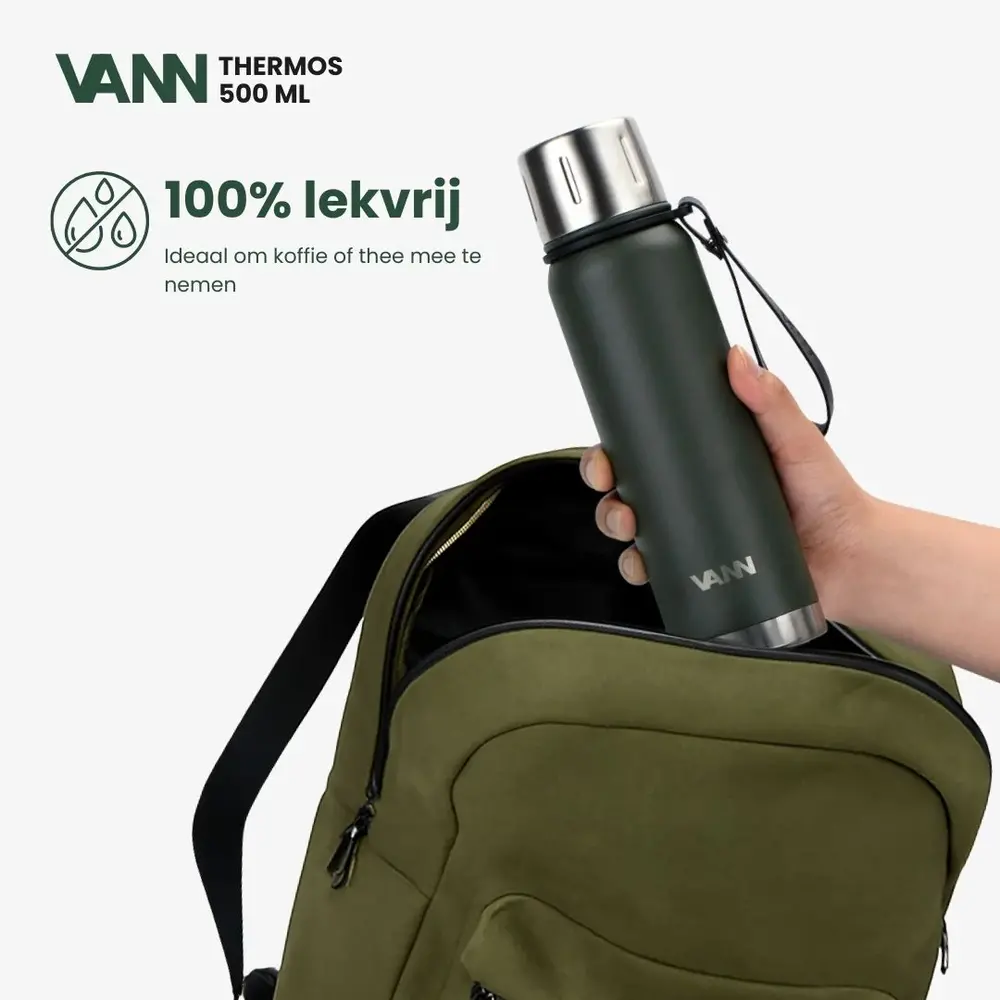VANN Edelstahl-Thermoskanne  Dark Green 500 ML