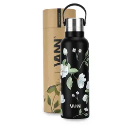 VANN Bottles Edelstahl Essential Flowers Flasche Weiße Blume 600 ML VANN Bottles Edelstahl Essential Flowers Flasche Weiße Blume 600 ML