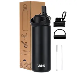 VANN Bottles Ultimate Stainless Steel Drinking Bottle Black 500 ML VANN Bottles Ultimate Stainless Steel Drinking Bottle Black 500 ML