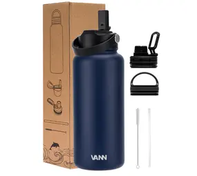 VANN Bottles Ultimate Stainless Steel Drinking Bottle Deep Ocean Blue 1 Liter VANN Bottles Ultimate Stainless Steel Drinking Bottle Deep Ocean Blue 1 Liter