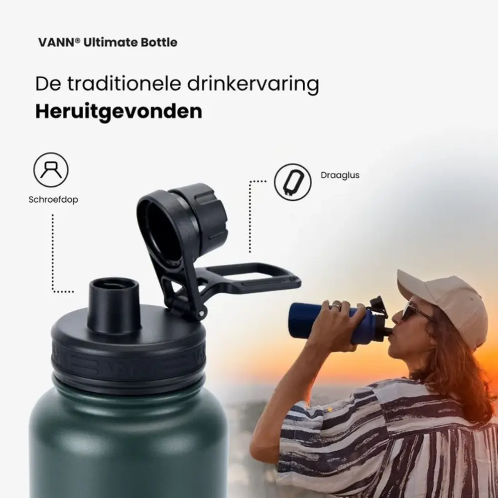 VANN 3-Walled Ultimate Stainless Steel Drinking Bottle Marble Black 650 ML VANN 3-Walled Ultimate Stainless Steel Drinking Bottle Marble Black 650 ML