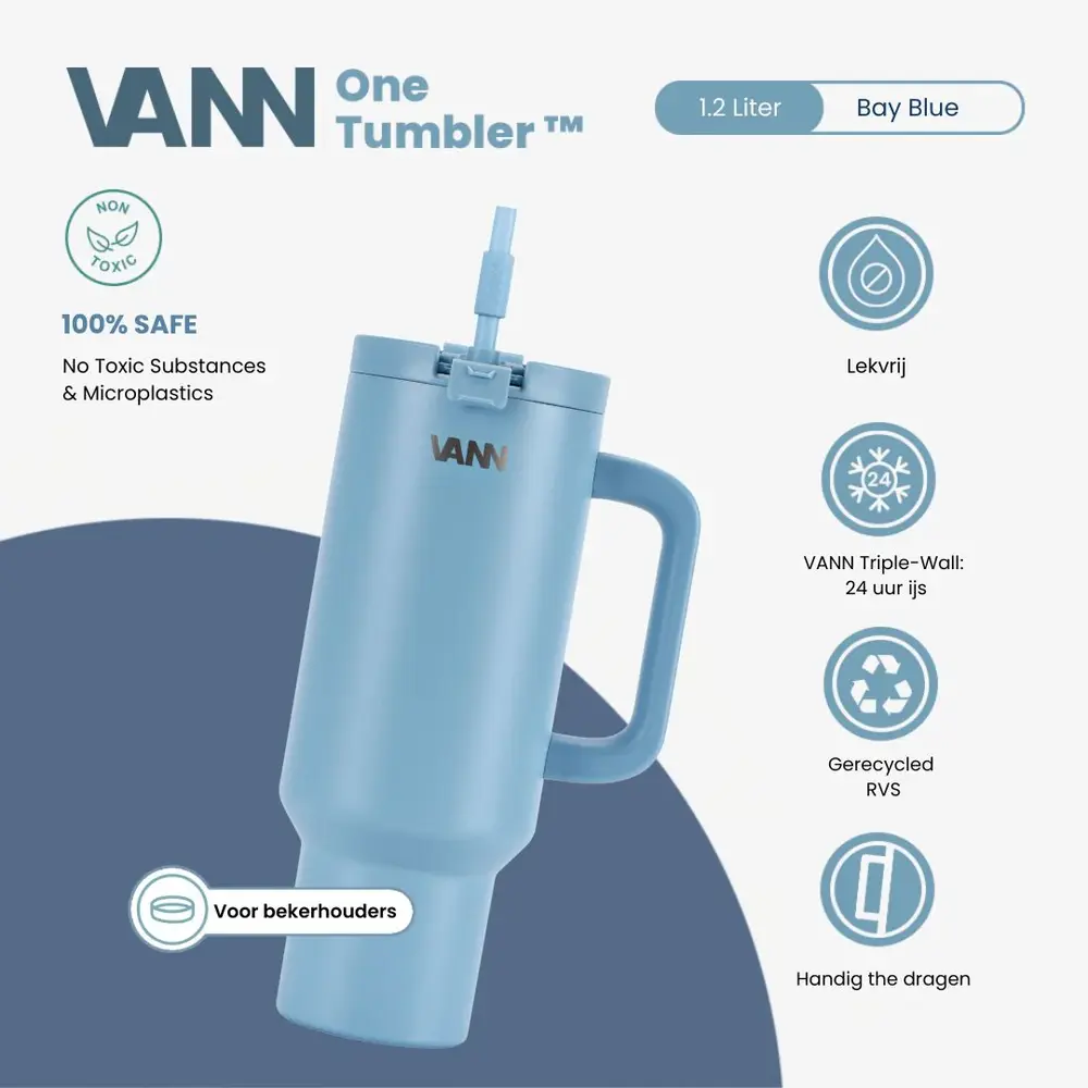 VANN One Tumbler RVS Bay Blue 1,2 Liter VANN One Tumbler RVS Bay Blue 1,2 Liter