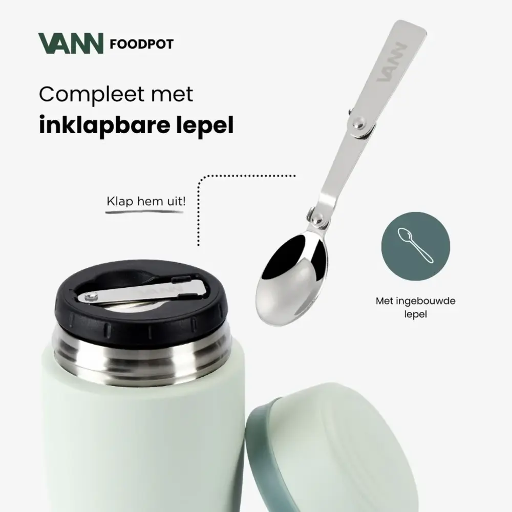 VANN Edelstahl-Thermos Foodpot Graugrün VANN Edelstahl-Thermos Foodpot Graugrün