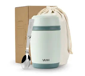 VANN Bottles Stainless Steel Thermos Lunch Pot Gray Green VANN Bottles Stainless Steel Thermos Lunch Pot Gray Green