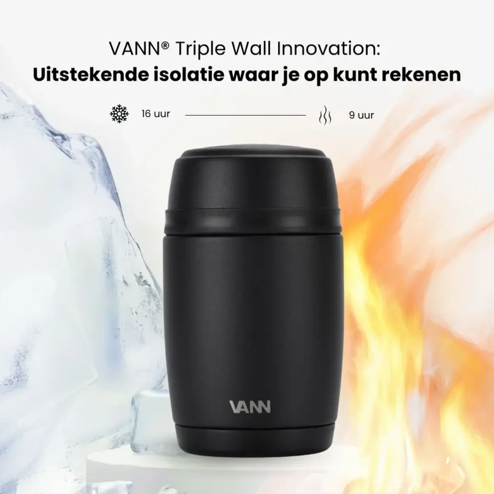 VANN Edelstahl Thermos Foodpot Schwarz VANN Edelstahl Thermos Foodpot Schwarz
