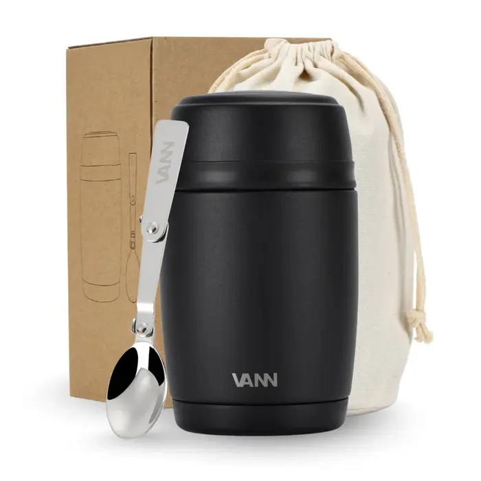 VANN Edelstahl Thermos Foodpot Schwarz VANN Edelstahl Thermos Foodpot Schwarz