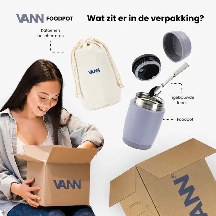 VANN Edelstahl Thermos Foodpot Lavendelgrau VANN Edelstahl Thermos Foodpot Lavendelgrau