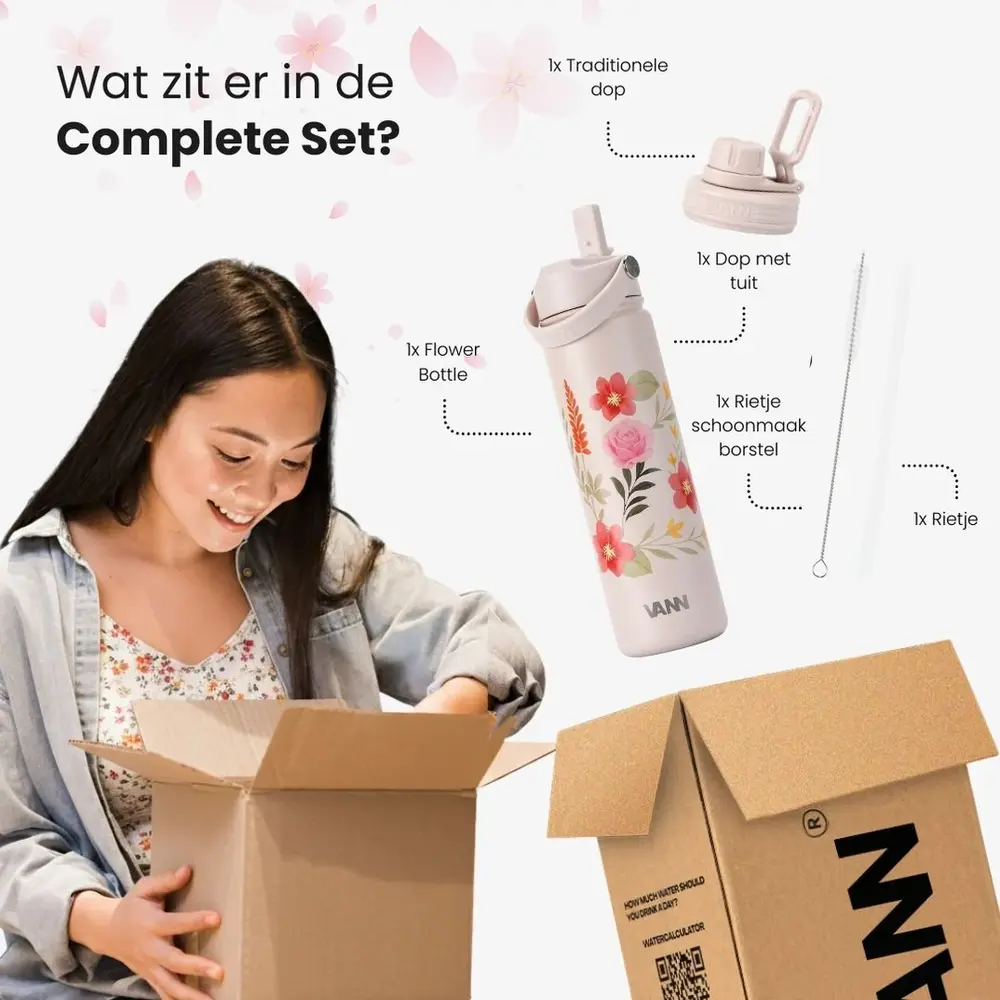 VANN 3-Wandige Ultimate Edelstahl-Trinkflasche Pastel Flowers 650 ml VANN 3-Wandige Ultimate Edelstahl-Trinkflasche Pastel Flowers 650 ml