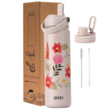VANN Bottles Ultimate Stainless Steel Drinking Bottle Pastel Flowers 650 ML VANN Bottles Ultimate Stainless Steel Drinking Bottle Pastel Flowers 650 ML