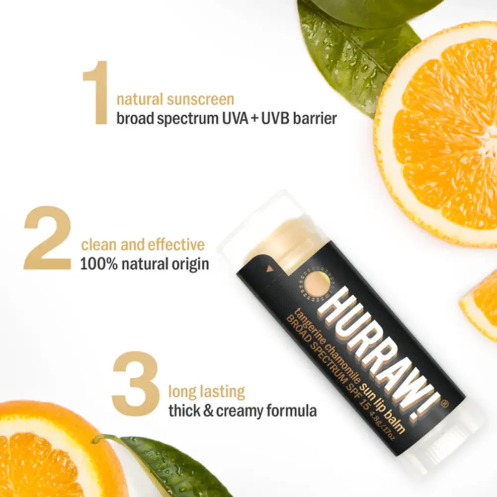 HURRAW! Tangerine Chamomile SPF15 Sun Lippenbalsem HURRAW! Tangerine Chamomile SPF15 Sun Lippenbalsem