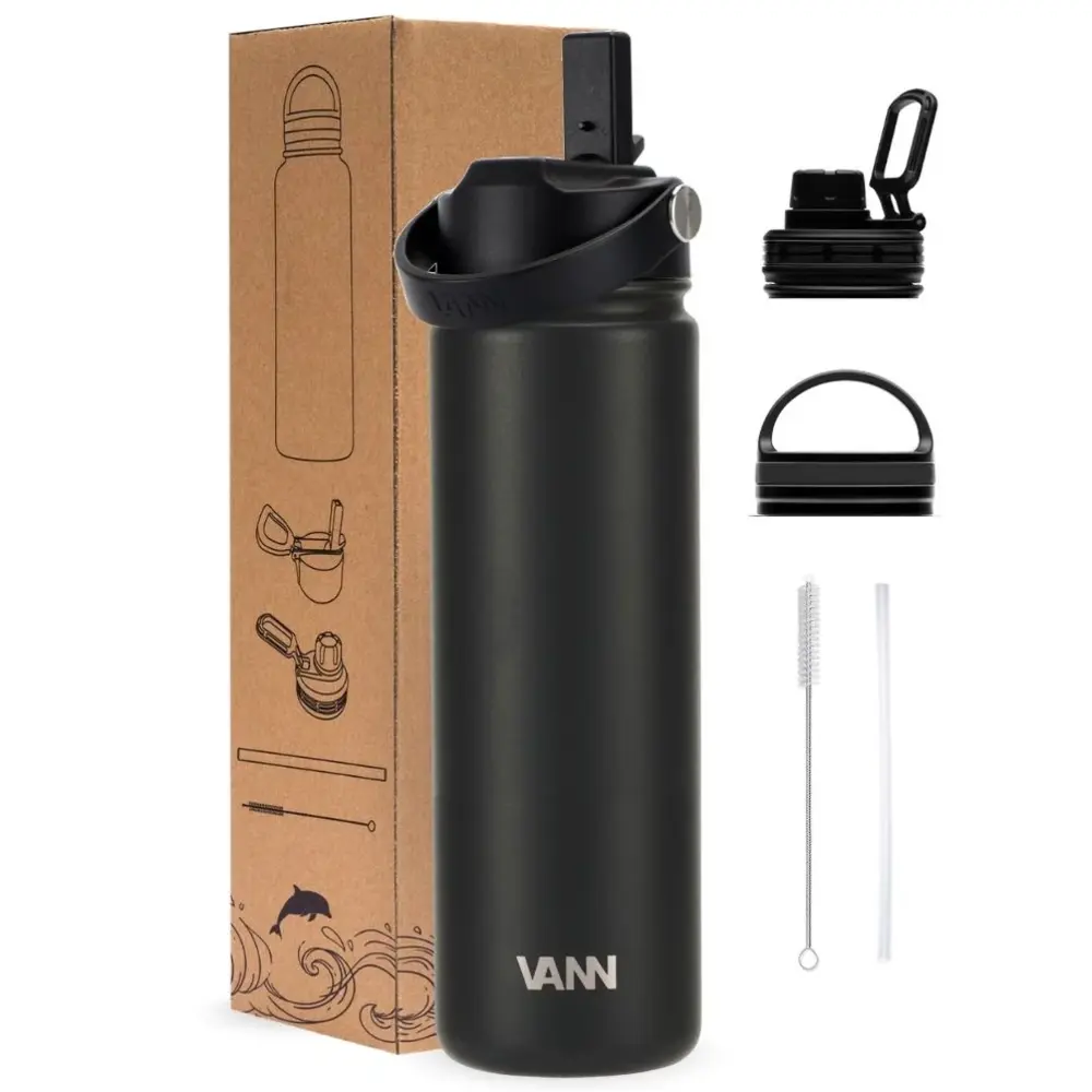 VANN 3-Walled Ultimate Stainless Steel Drinking Bottle Black 650 ML