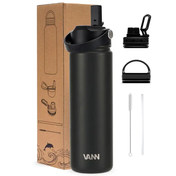 VANN 3-Walled Ultimate Stainless Steel Drinking Bottle Black 650 ML