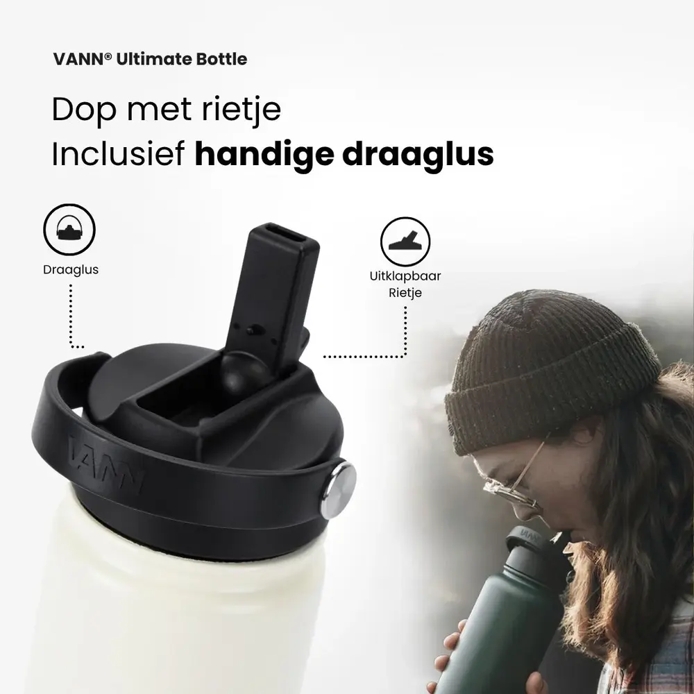 VANN 3-Walled Ultimate Stainless Steel Drinking Bottle Black 650 ML