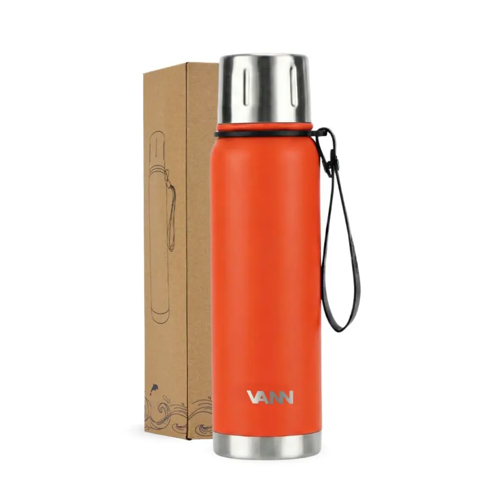 VANN Edelstahl-Thermoskanne Orange 500 ML