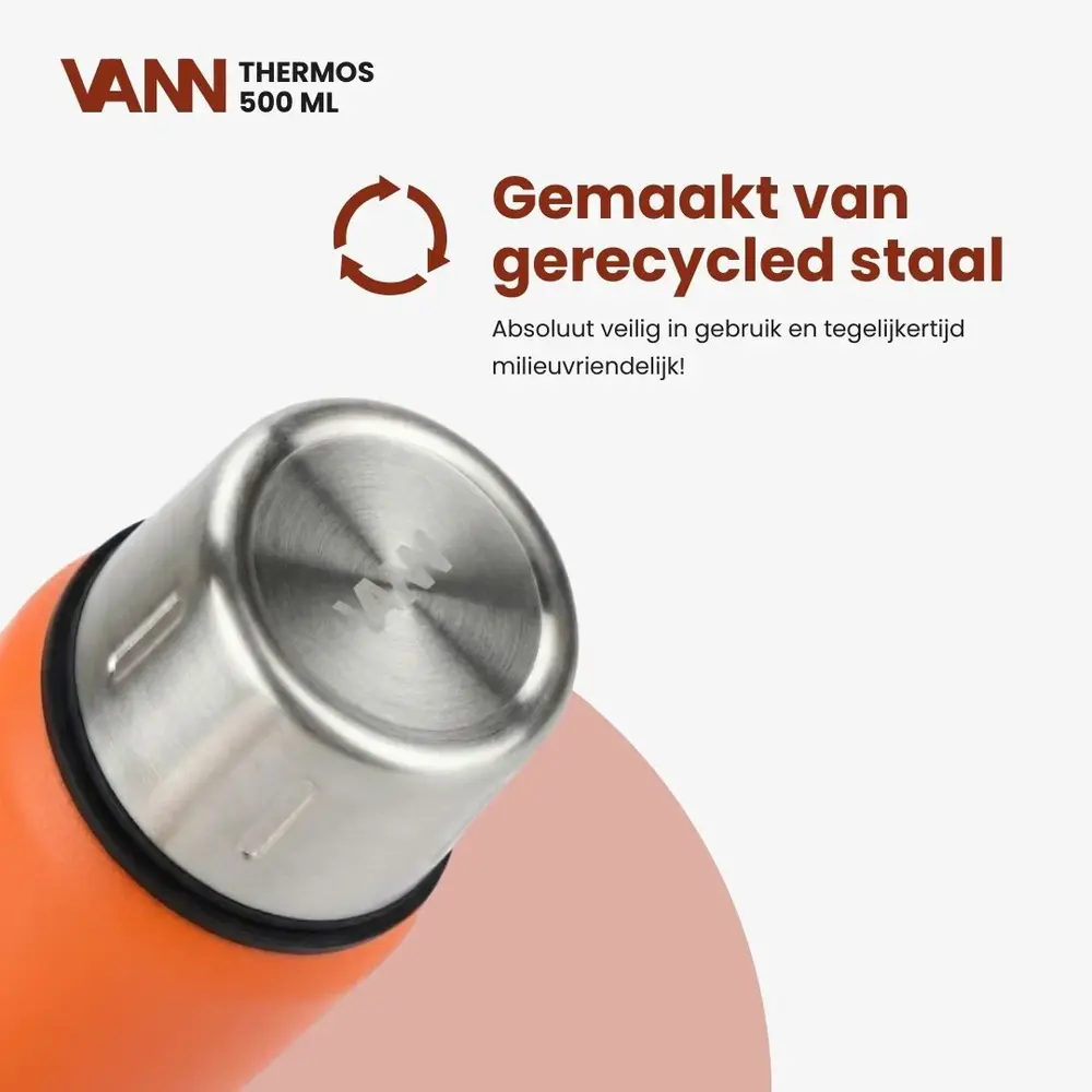 VANN RVS Thermoskan Orange 500 ML