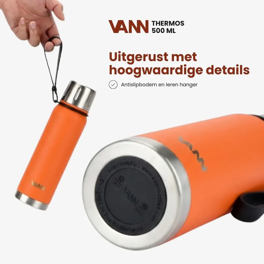 VANN RVS Thermoskan Orange 500 ML
