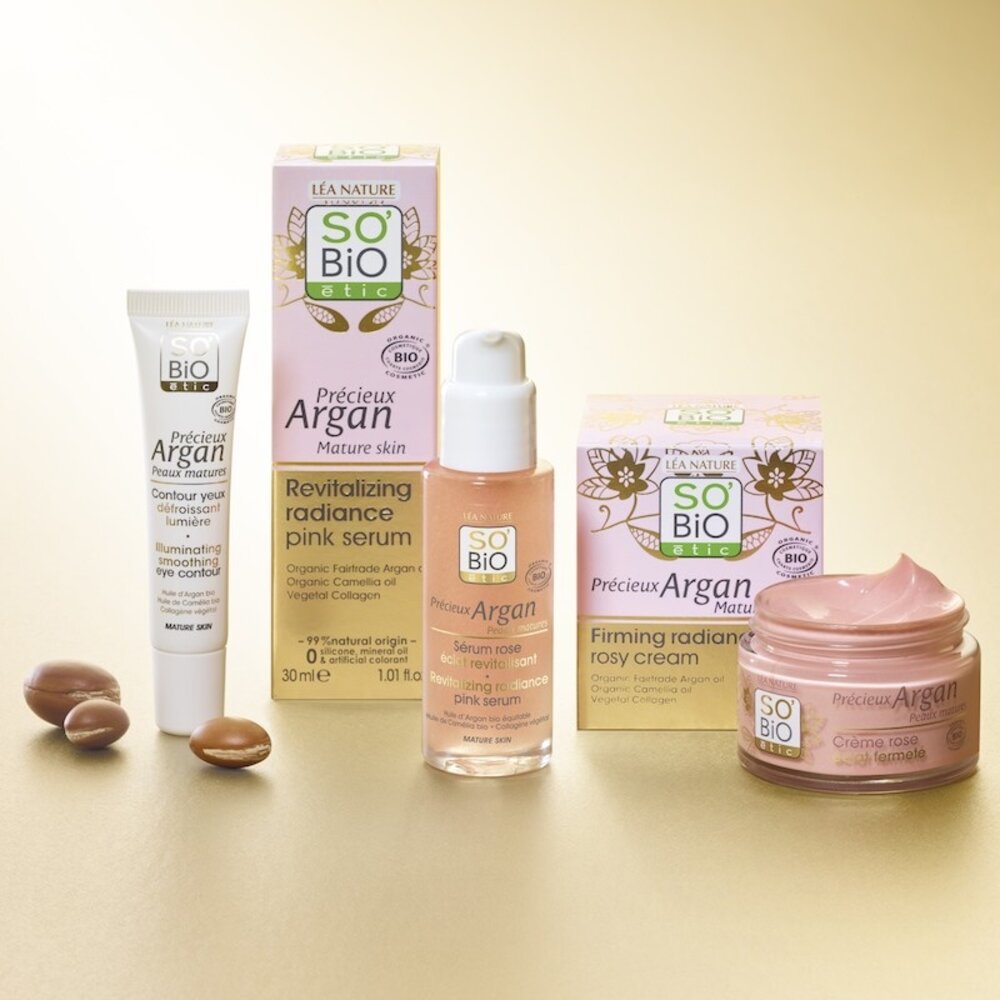 SO'BiO étic Précieux Argan Revitalizing Radiance Pink Serum