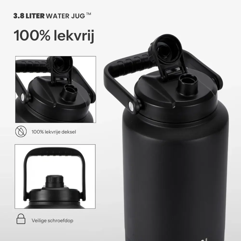 VANN 2-Walled Stainless Steel Jug Black 3.8 Liters